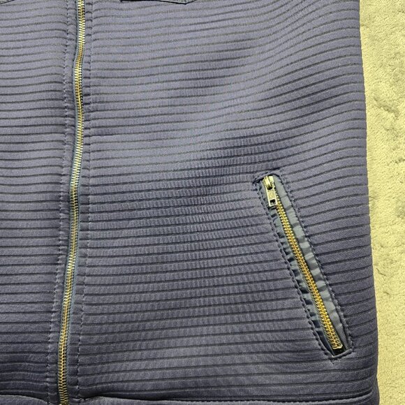 Richmarbert Full Zip Bomber Vest Jacket Mens XL Blue Zipper Pockets Sleeveless - Picture 6 of 13